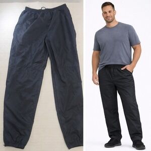 Nike Mens XXL Black Nylon Windbreaker Track Pants Vintage Joggers F40307USH